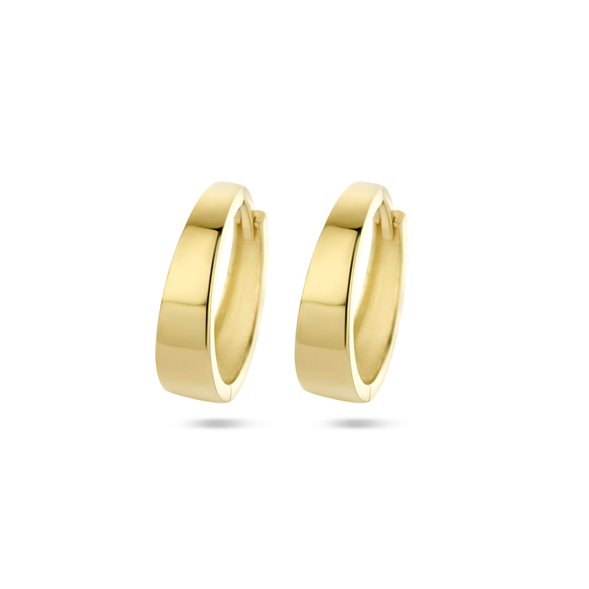 14k Geelgouden klapoorringen met een afmeting van 14.5x4mm.