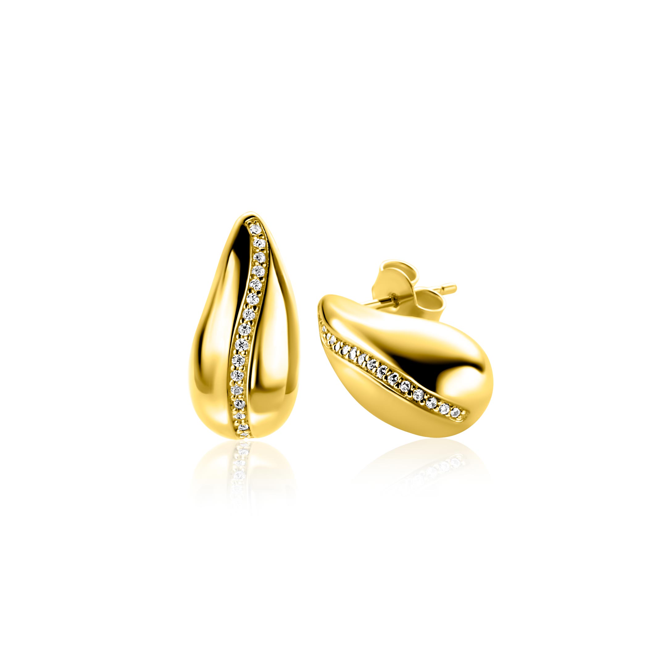 Zinzi Verguld Zilver Oorstekers Zirkonia ZIO2707Y