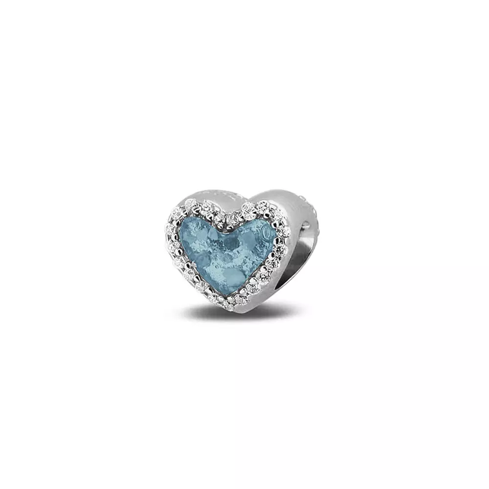 See You Gedenksieraden - Charm / bedel Hart met zirconia, past ook aan een Pandora armband, as-sieraad - 803-S