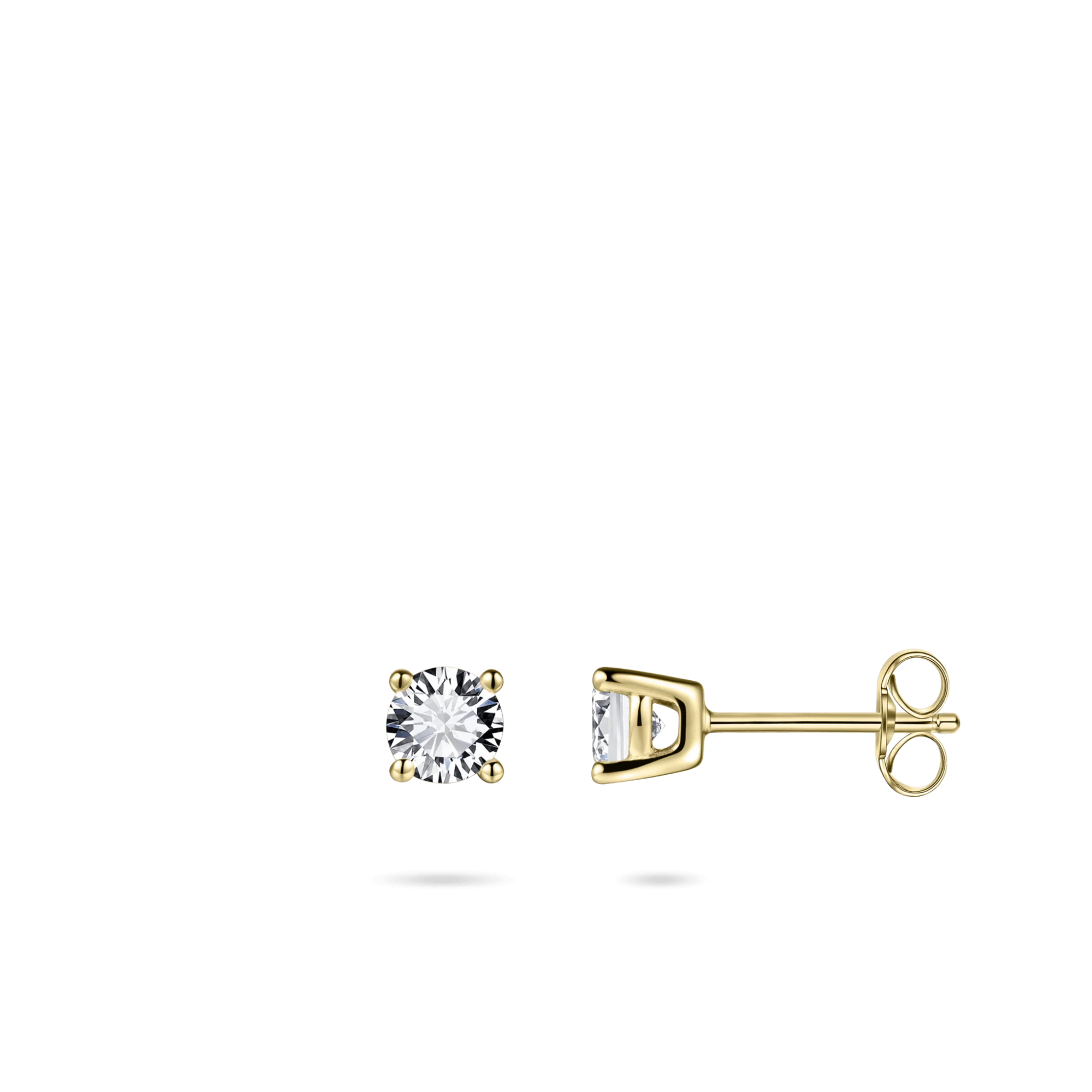 Zilver vergulde oosterkers zirkonia 5 mm 
