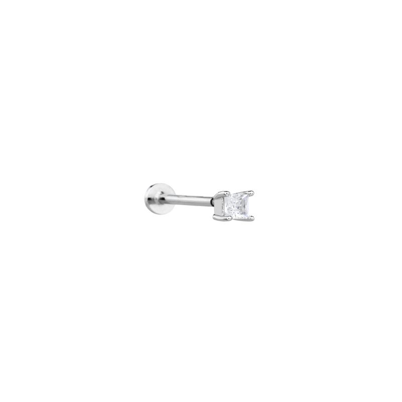 MY iMenso ODM "1 ear piercing Princess CZ 4mm" earstud (925/rhod-plated)