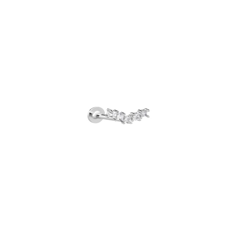 MY iMenso ODM "1 ear piercing 5x princess CZ 9mm" earstud (925/rhod-plated)