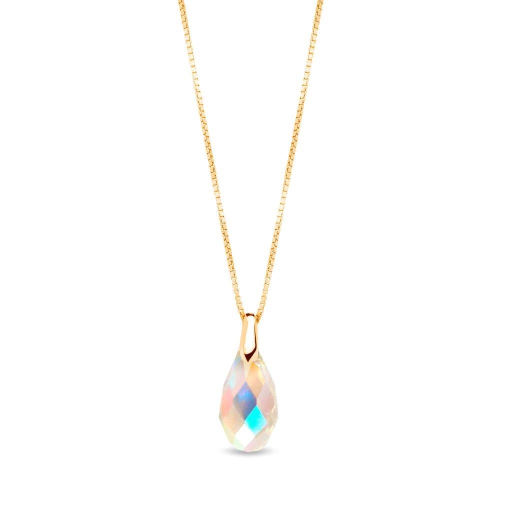 Spark BRIOLETTE Necklace gilded Aurora Borealis 