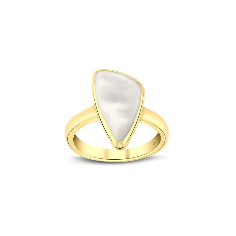 MY iMenso Eterno "Michelina MOP" ring (925/3Mgold- plated) size 56 / 17 3/4 