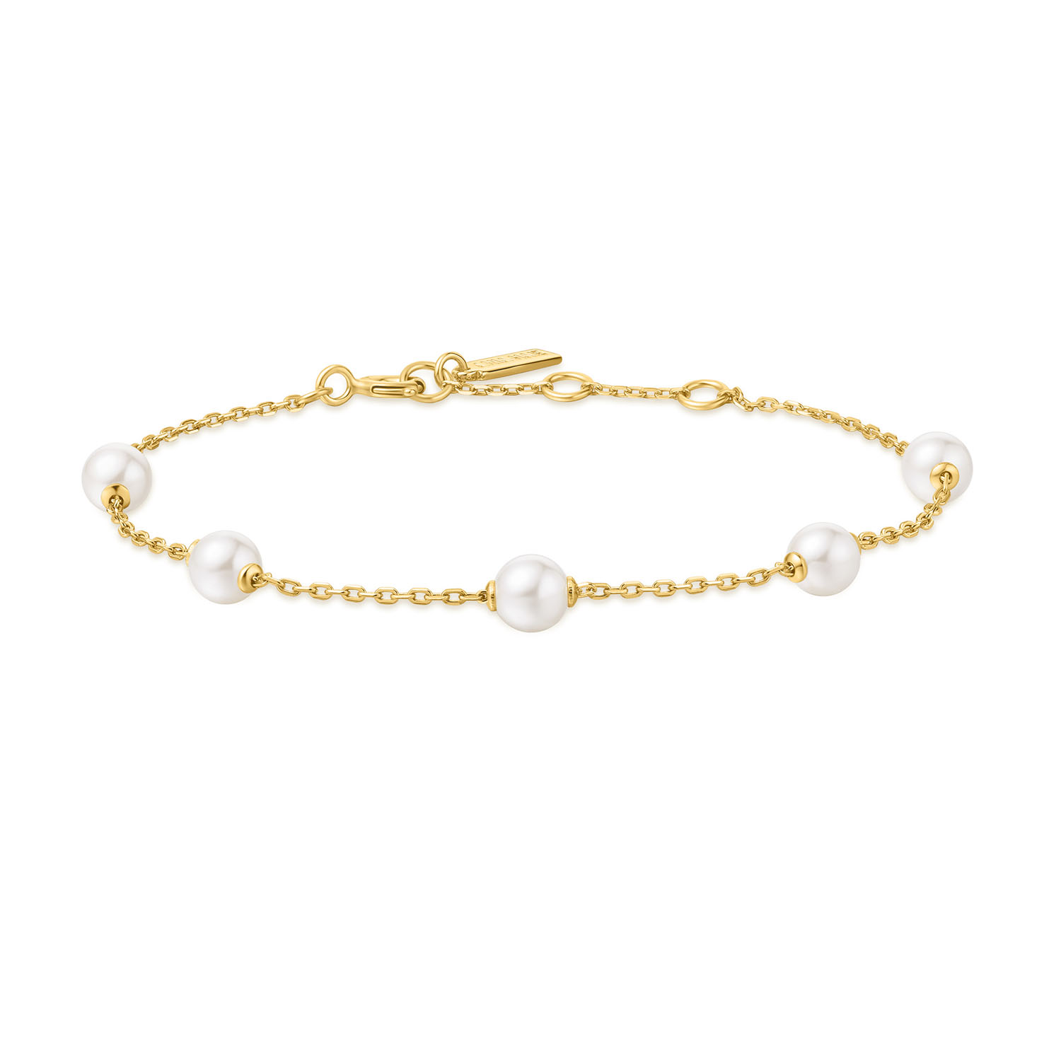 Ania Haie Miss Dainty armband | zilver verguld | zoetwater parel | B065-01G

