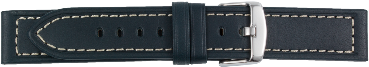Horlogeband leer donkerblauw