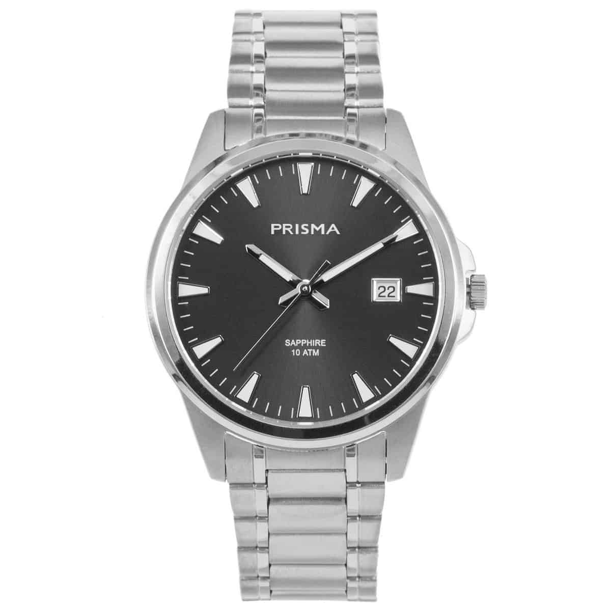 Prisma heren P.1721 horloge titanium saffierglas 10 ATM 		
		
Algemeen		
Artikelnummer: P.1721		
Geslacht: heren		
Uurwerk: Miyota (1S13   ) 		
Lichtfunctie: glow in the dark (Wijzers en index)		
Waterbestendigheid: 10 ATM/BAR		
		
