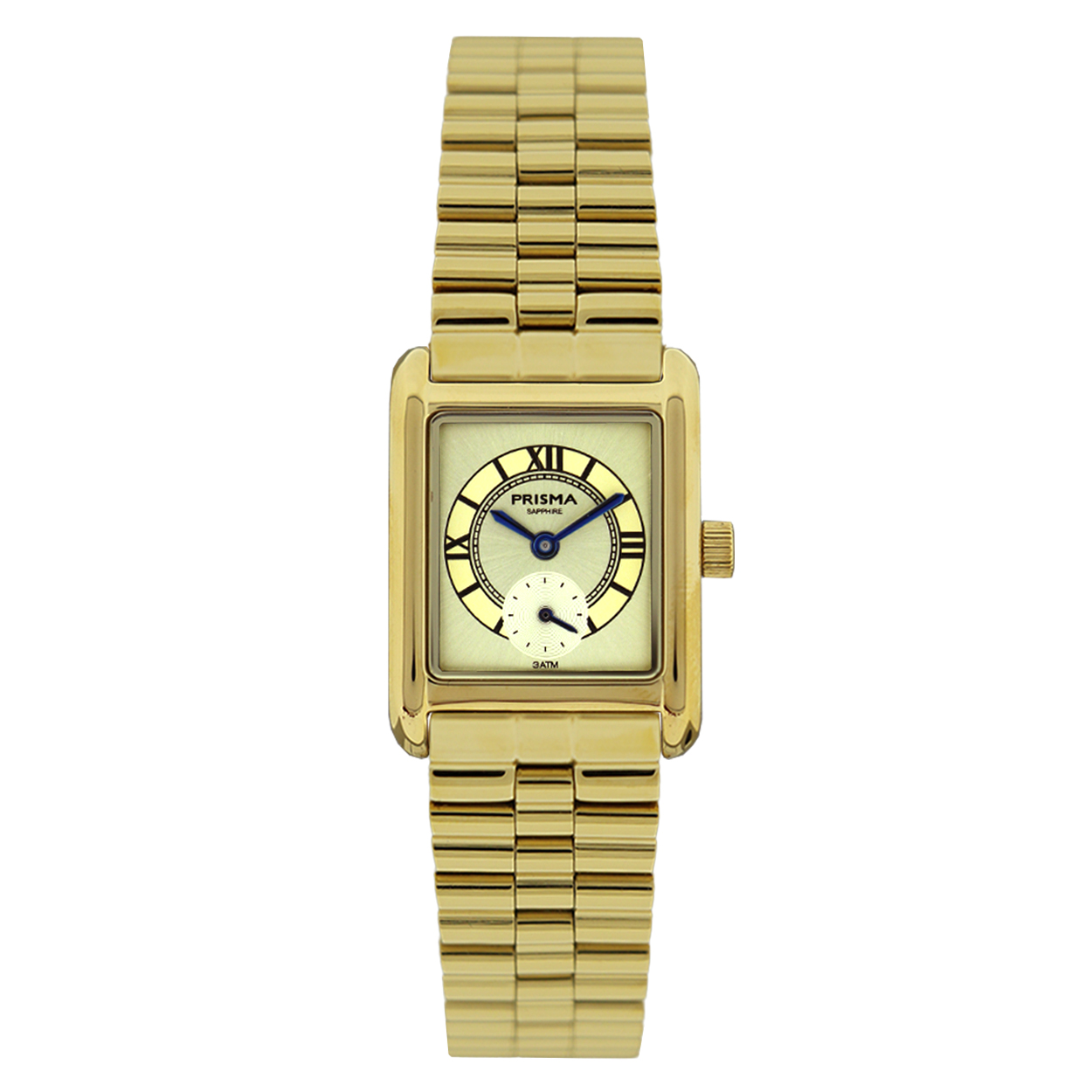 Prisma horloge P2613 Amazone goudkleurige edelstaal bracelet schakelband saffier glas

Algemeen
Geslacht: dames
Model: P2613

Voordelen
- Zeer confortabele staalband IPG double
- champagne wijzerplaat zwarte index en romeinse cijfers en aparte sekonde wijzer
- Zwitsers quarts uurwerk
- glas is krasvast
- spat waterdicht: handenwassen, regen
- maat kast 21.5 / 29mm (breedte) 6.3mm (dikte)

