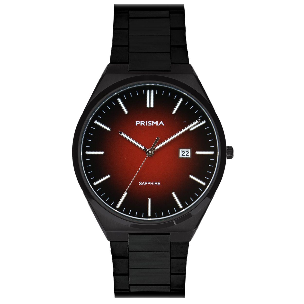 Prisma horloge P2422 heren edelstaal saffierglas 5 ATM  ultra slimline

Algemeen
Geslacht: heren
Model: P.2422

Voordelen
- All stainless steel schakelband in het zwart
- quartz
- wijzerplaat rood met zilver/wit kleurige streepjes
- glas is zeer krasvast
- ook voor brede pols (max. 210 mm)
- datum
- quartz uurwerk
- maat kast 40mm (breedte) 7 mm (dikte)

