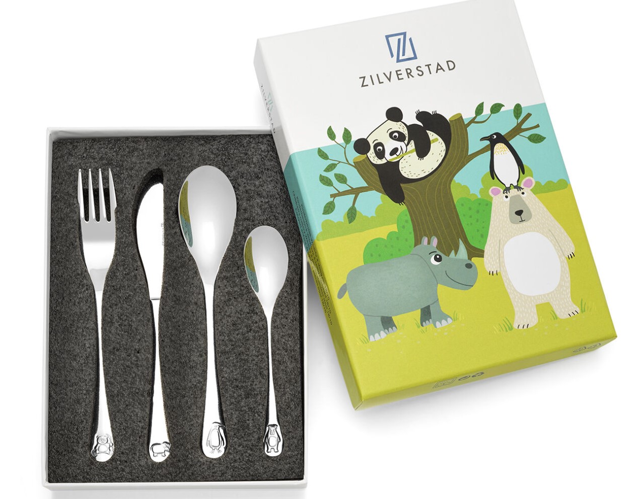 Eten wordt nóg leuker met dit 4-delige kinderbestek met als thema Wildlife. Het bestek bestaat uit een mes, vork, lepel en paplepeltje, is gemaakt van hoogwaardig 18/10 roestvrij staal en kan gegraveerd worden. Het kan gereinigd worden in de vaatwasser. Wel zo handig! De kleurrijke verpakking maakt het bestek uitermate geschikt om te cadeau te geven.