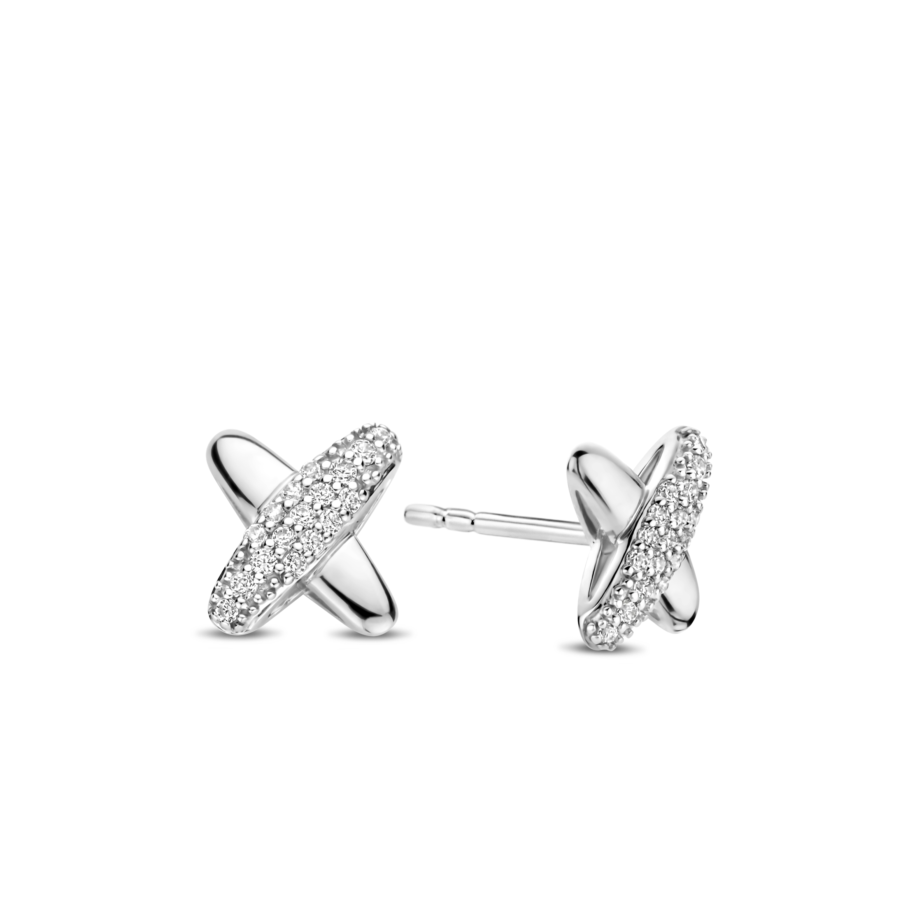 Ti Sento - Zilveren oorknopjes net zirconia, 10x5mm - 7982ZI