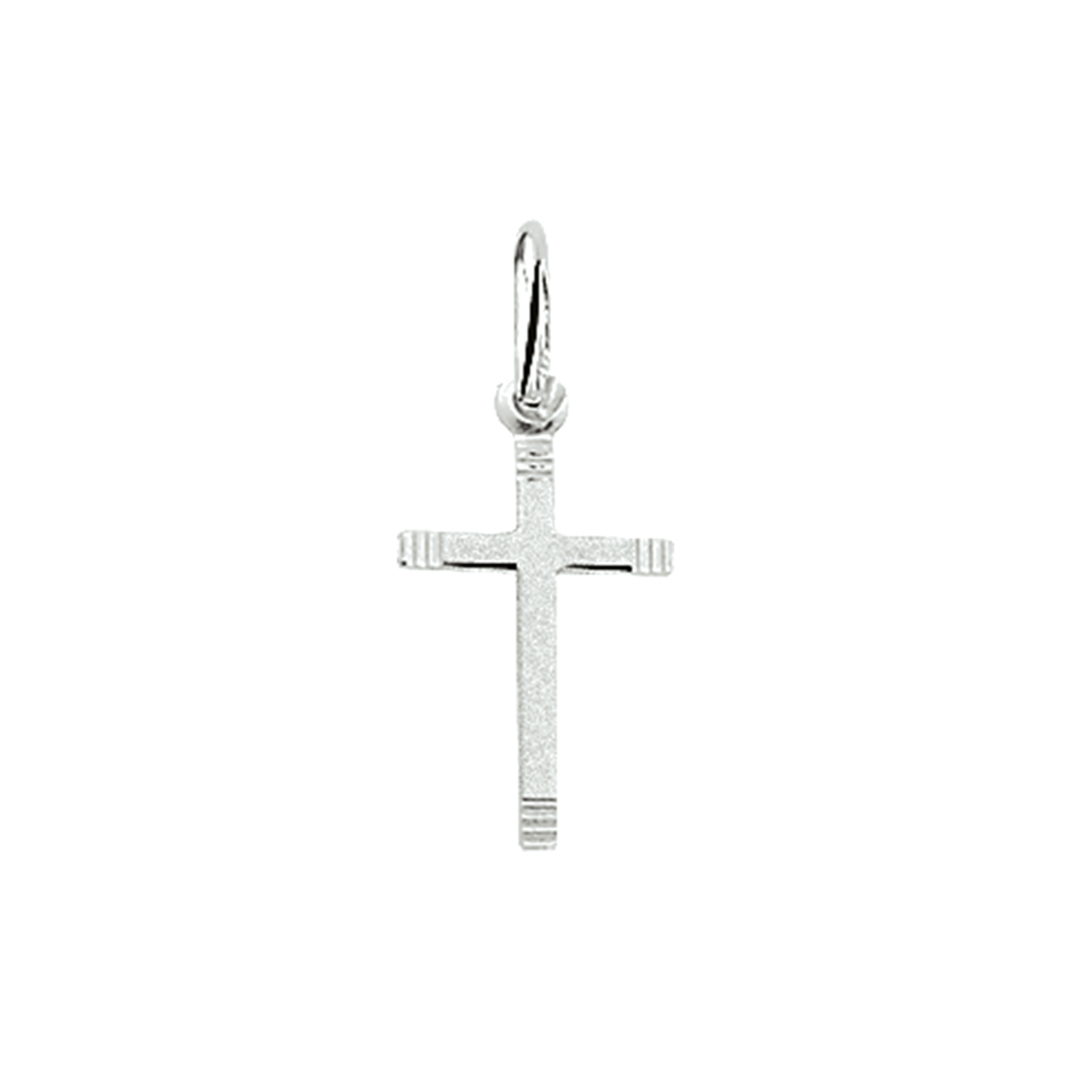 Hanger kruis gediamanteerd zilver wit