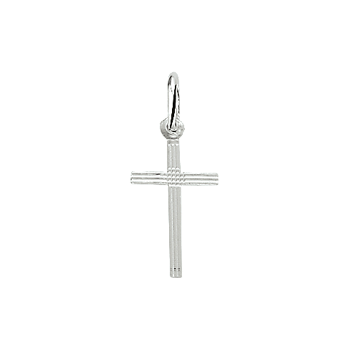 Hanger kruis gediamanteerd zilver wit
