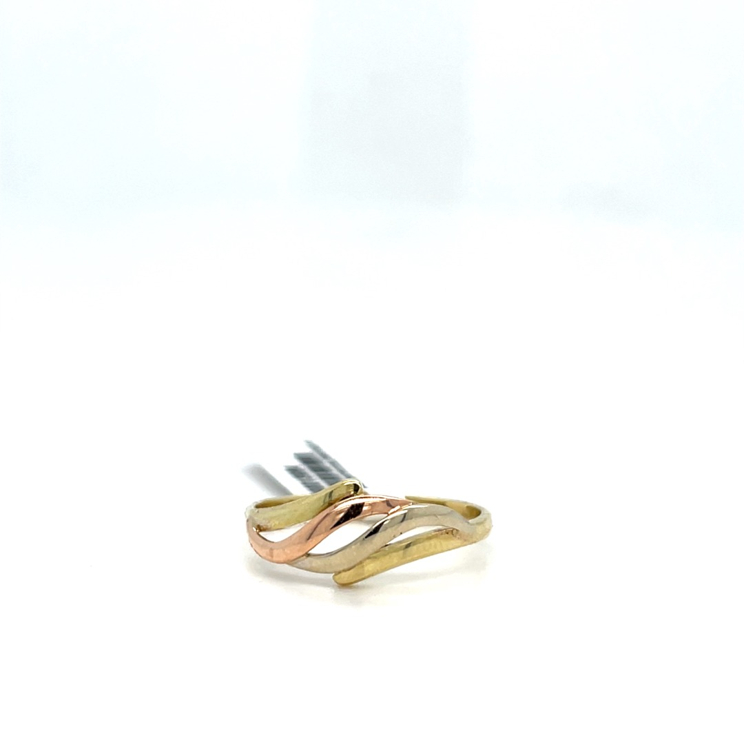 occasion tricolor ring met geel- wit- en rose goud
