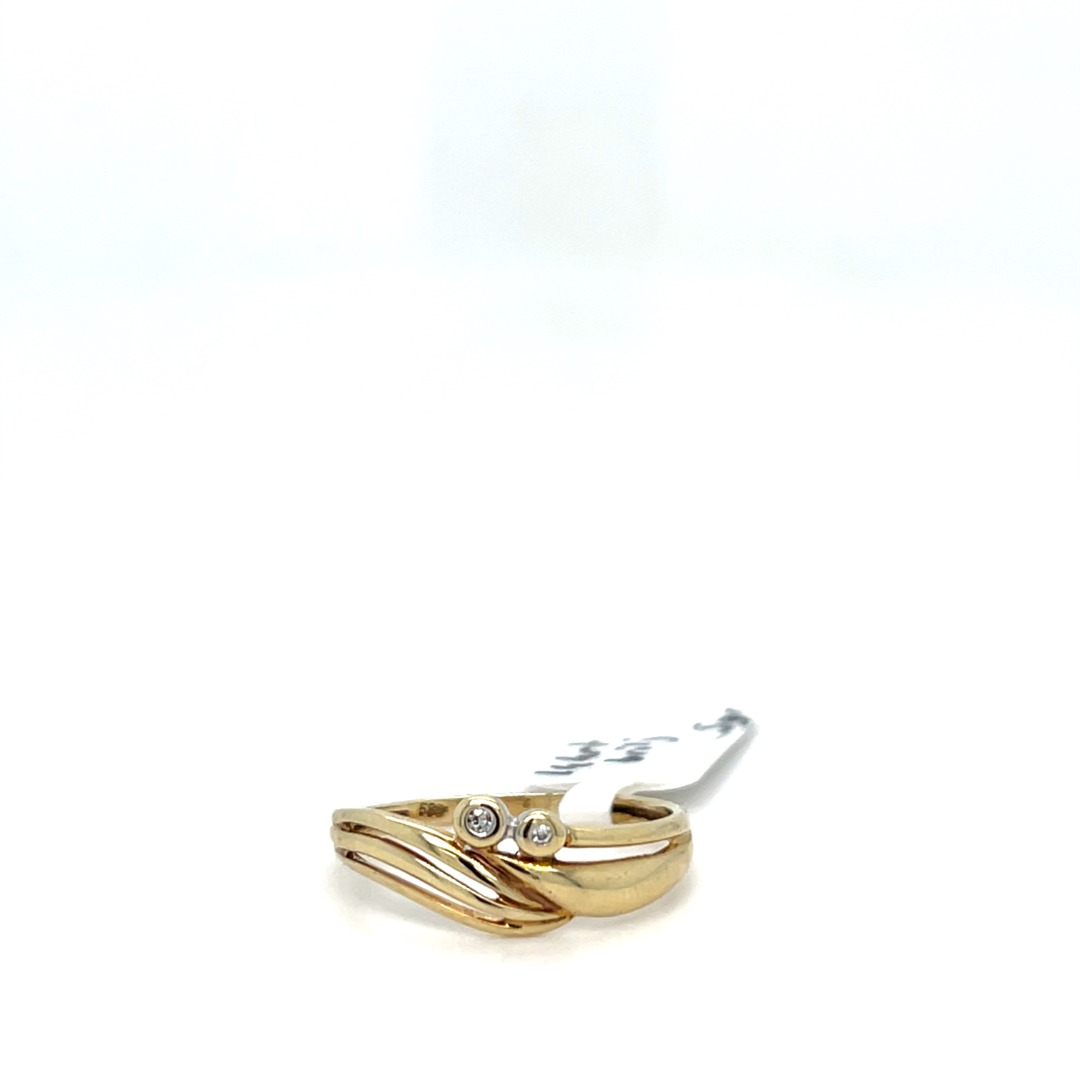 Occasion geel gouden briljant ring 14 karaat