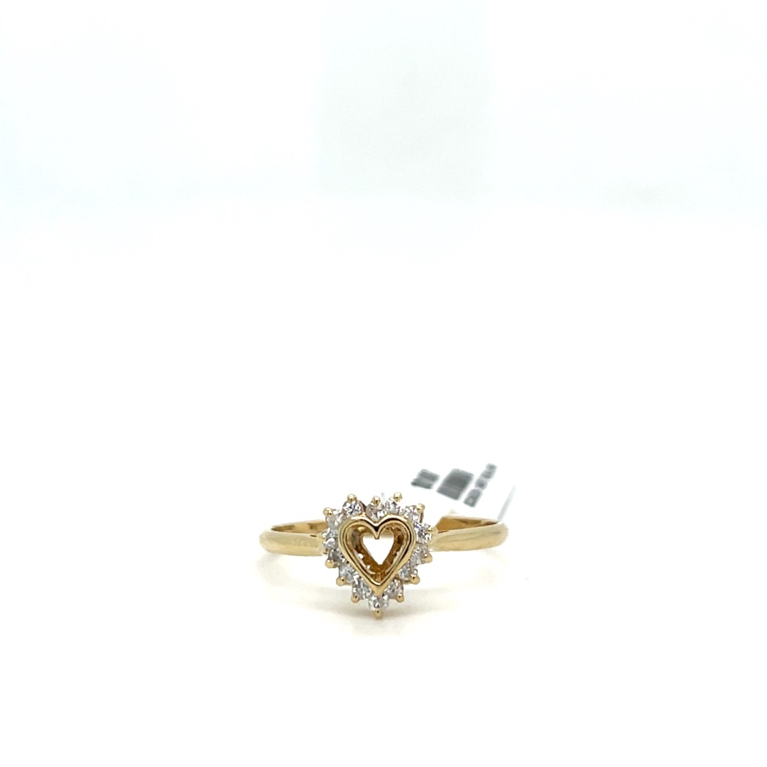 occasion gouden ring in hart vorm met zirkonia steen