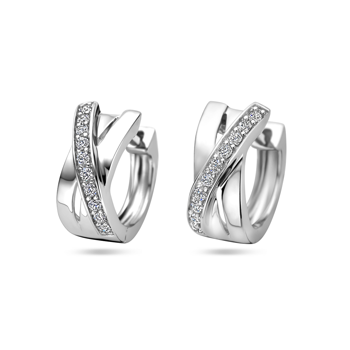 Zilveren klapoorringen met zirkonia | 1315840