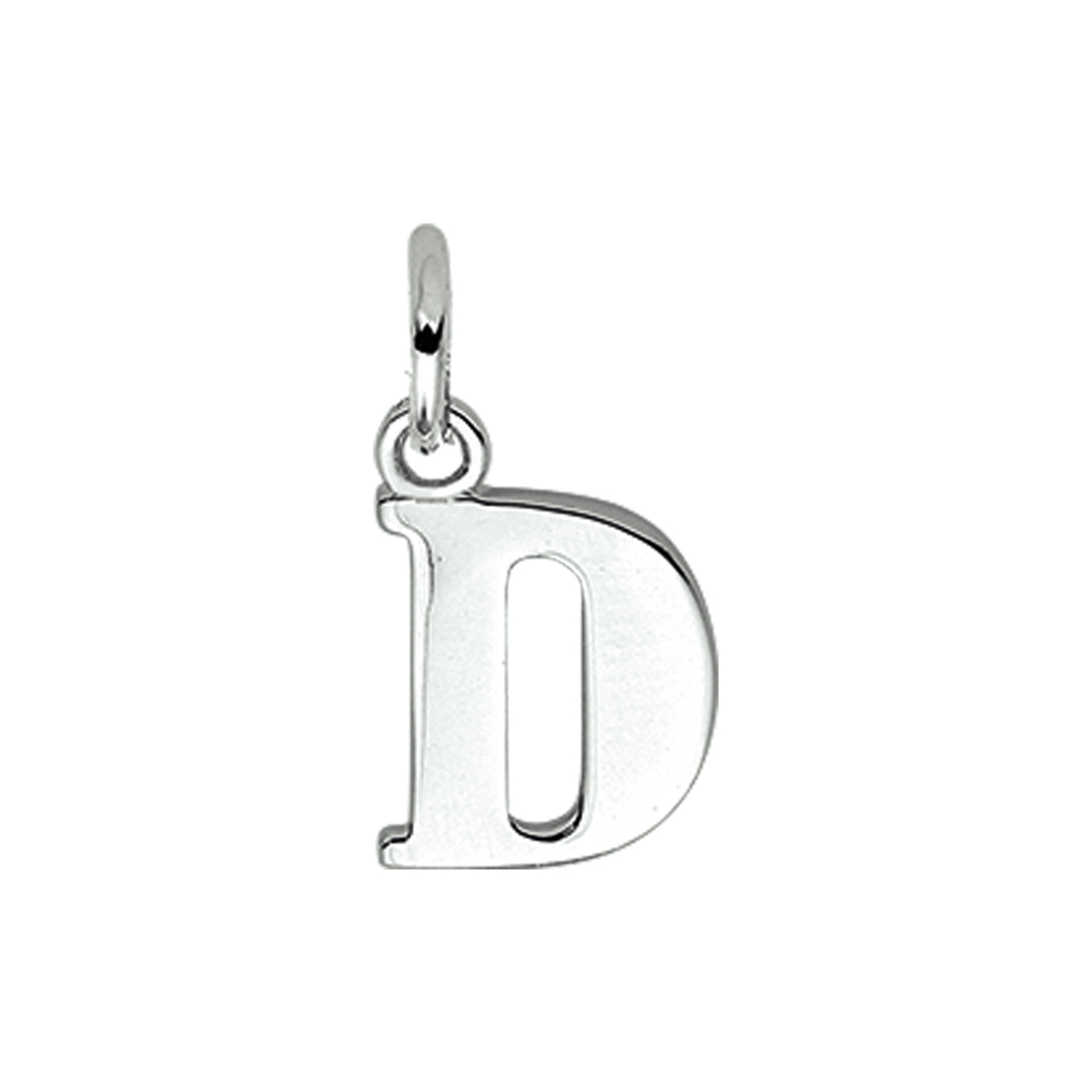 Gerhodineerd zilveren letter hanger.