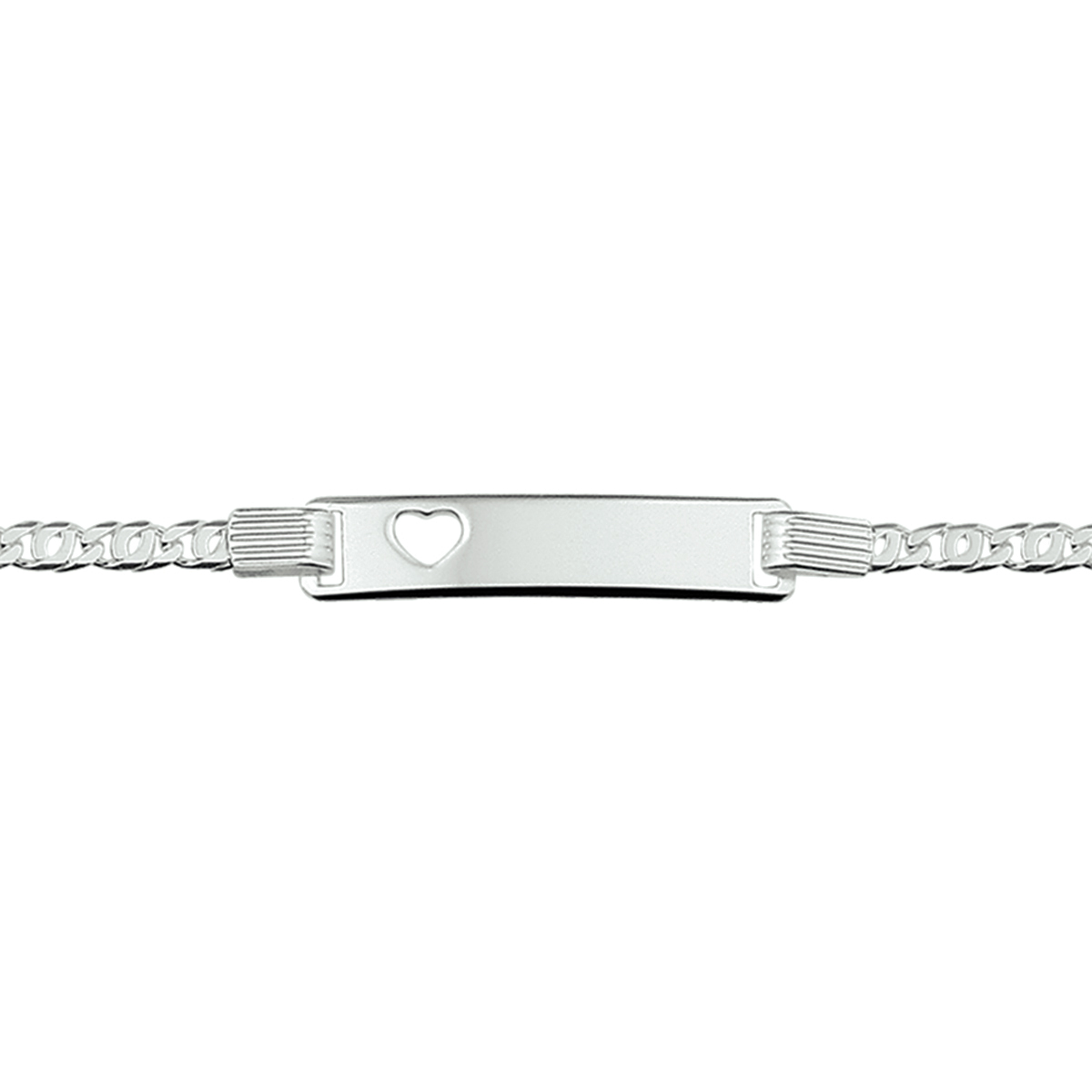 graveerarmbanden hart plaat 6 mm 16-18 cm zilver gerhodineerd