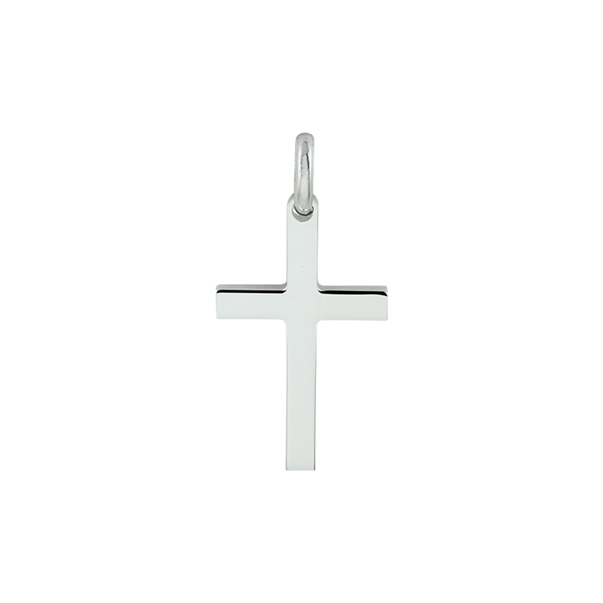Gerhodineerd zilveren hanger in de vorm van een kruis.