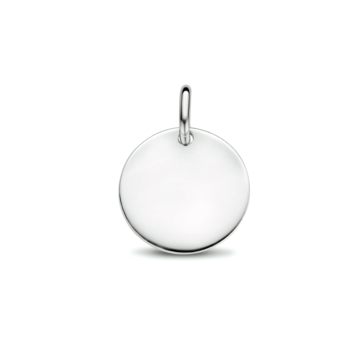 Gerhodineerd 925 zilveren graveerhanger met een diameter van 18mm. De hanger heeft een dikte van 1.2mm.