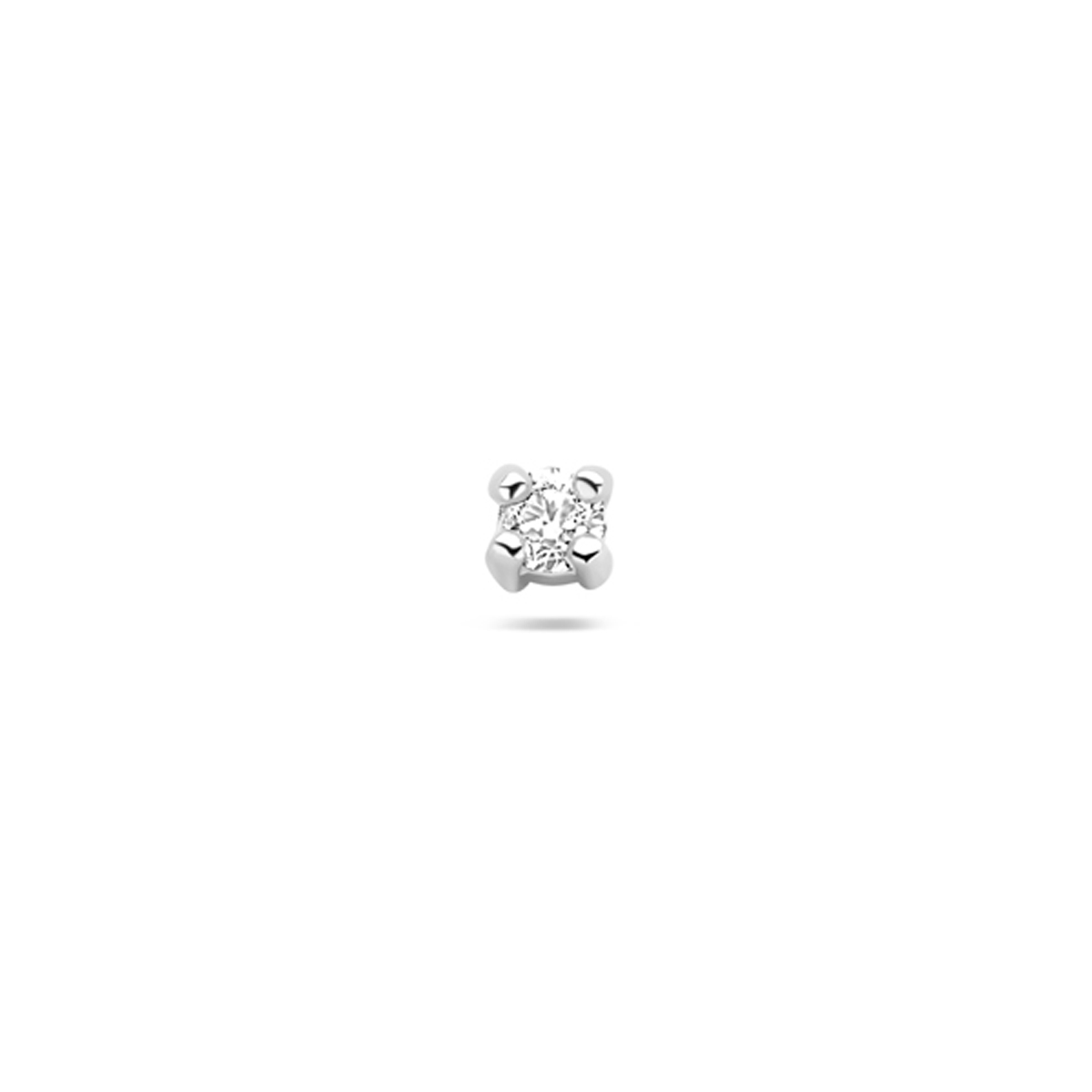 Gerhodineerd 925 zilveren flat back piercing met zirkonia en schroefdraad. Deze piercing heeft een buis lengte van 6.5mm en een buisdikte van 1mm. Worden per stuk verkocht.