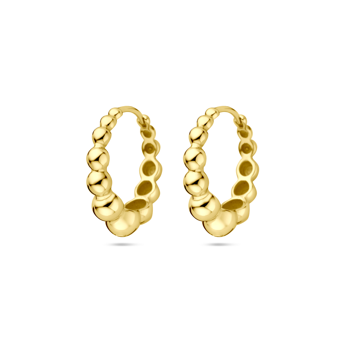 Verguld op 925 zilveren klapoorringen met een afmeting van 17x5mm. Geen garantie op de plating.
