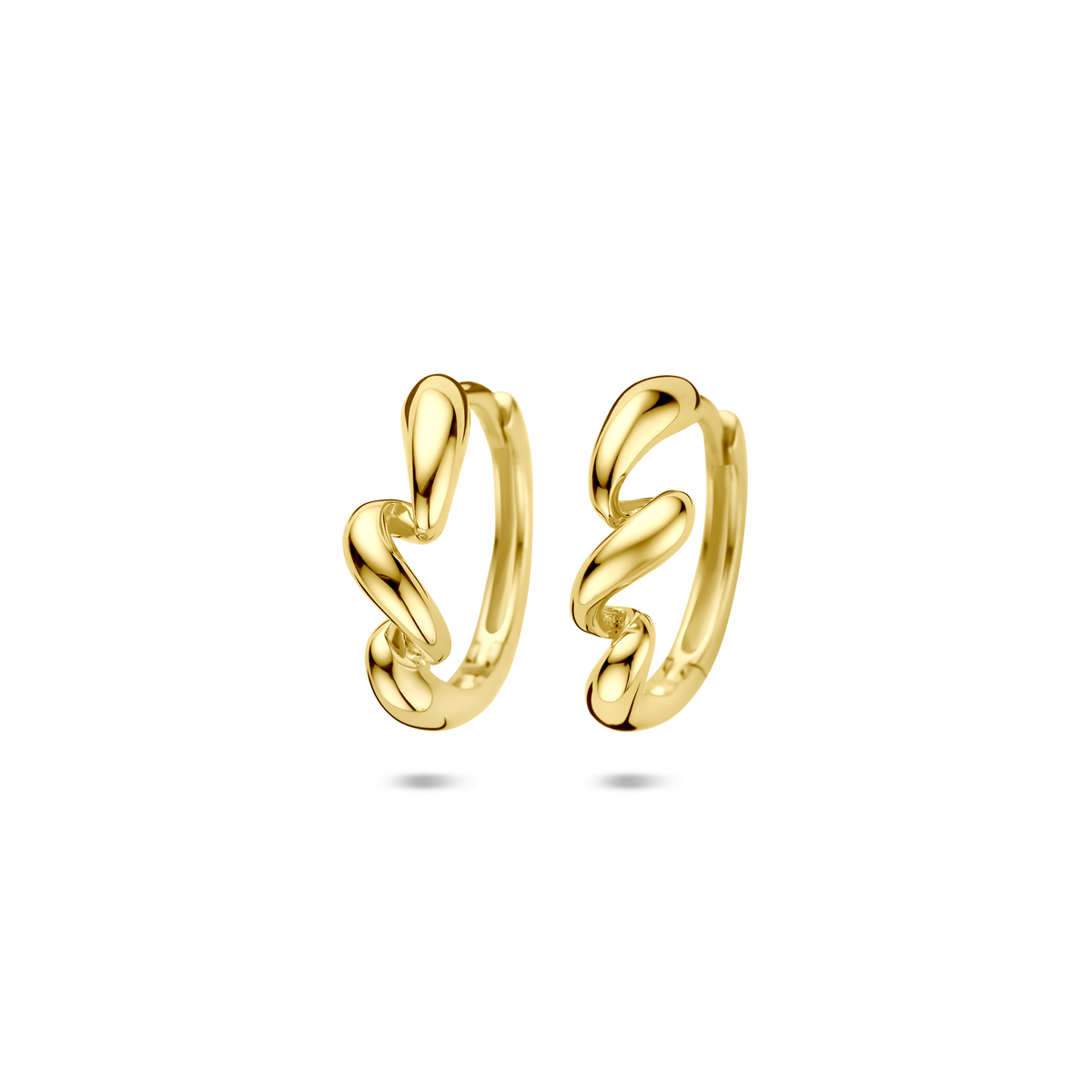Verguld 925 zilveren klapoorringen met een afmeting van 16x4.5mm. Geen garantie op plating.