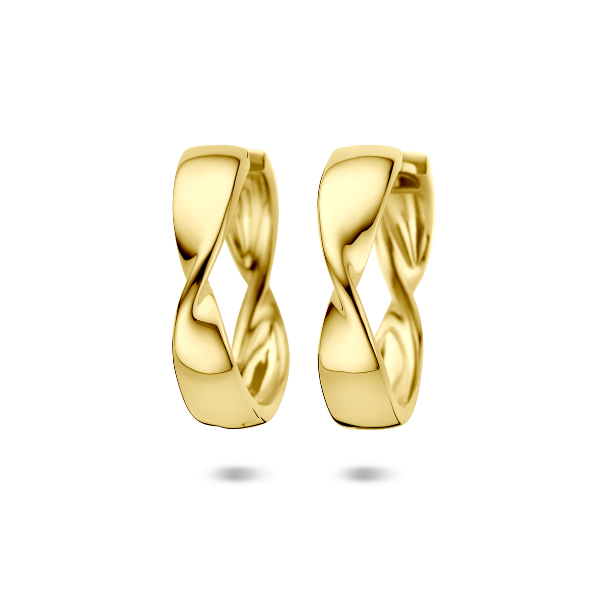 Verguld 925 zilveren klapoorringen met een afmeting van 25x6mm. Geen garantie op plating.