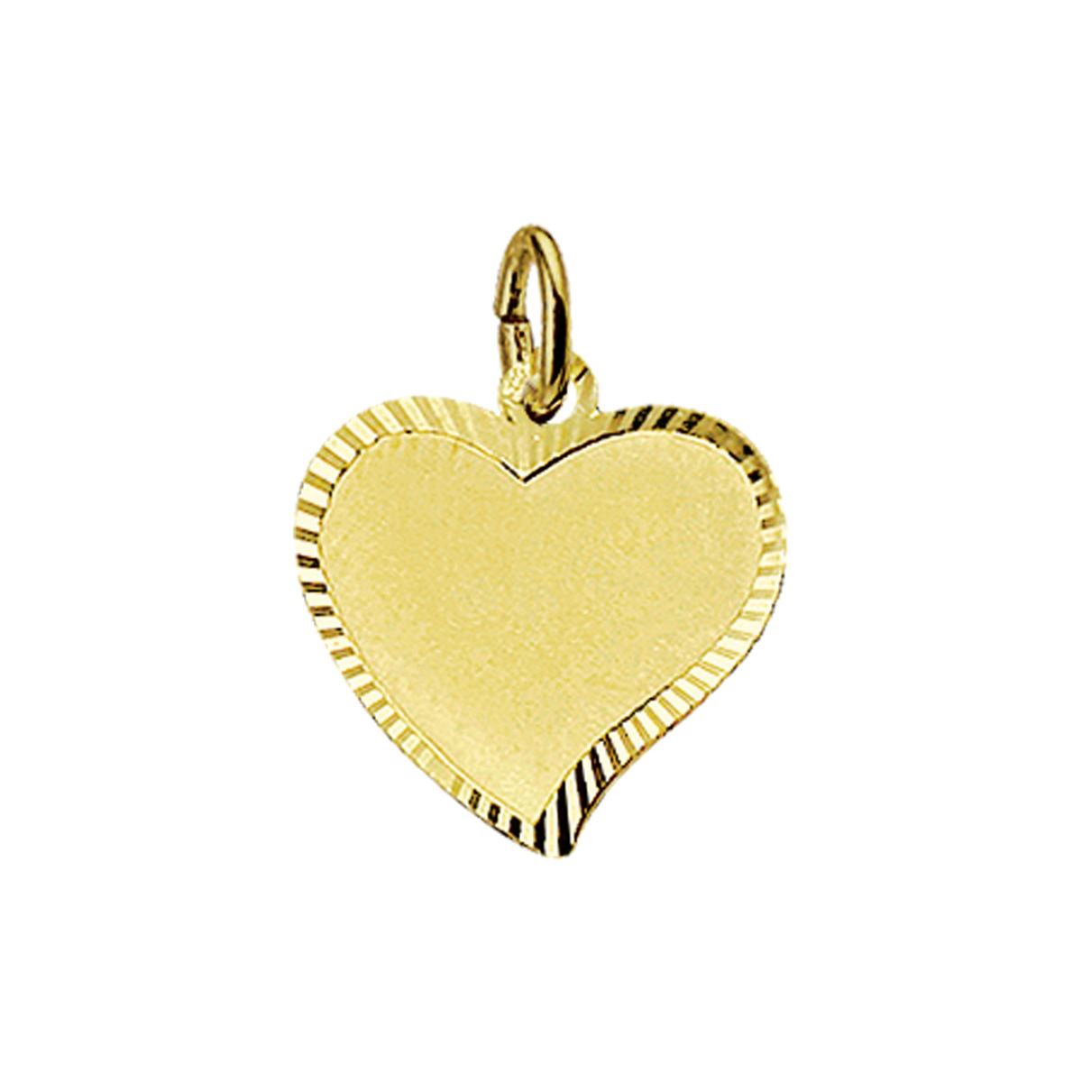 De Graveerhartje mat gediamanteerd, modelnummer 4006171, is een elegante goudkleurige bedel. Het weegt 1,05 gram en is 15 mm hoog en 14,5 mm breed, met een glanzende afwerking. Draag deze charm aan een armband of ketting voor een subtiele en persoonlijke touch. Perfect voor iedere gelegenheid.