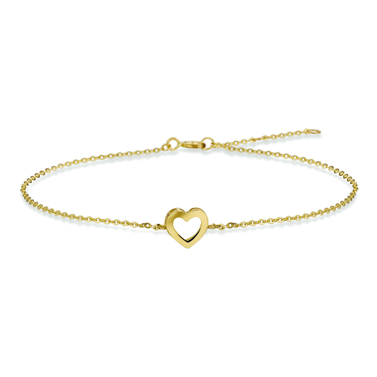 Dit 14 karaat armband, heeft een breedte van 1,1 mm en een lengte van 16,5 - 18,5 cm. Het is gemaakt van hoogglanzend goud. De armband straalt elegantie uit en past perfect bij elke gelegenheid. Draag het solo voor een verfijnde look. 
