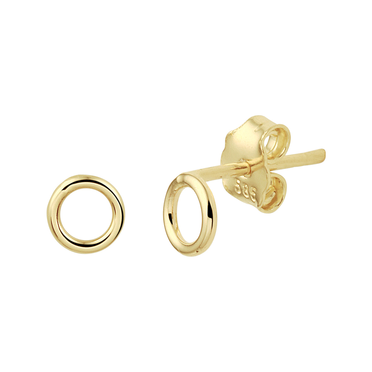 14k Geelgouden ronde oorknoppen. De oorknoppen hebben een diameter van 5mm.