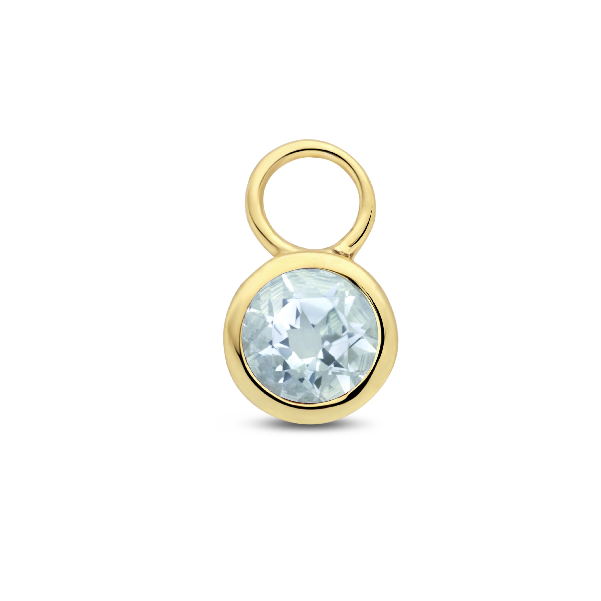 14k Geelgouden oorringhanger uitgevoerd met een geboortesteen. De hanger heeft een afmeting van 8.5x6mm. De oorringhanger wordt per stuk verkocht. De oorringhanger kan gecombineerd worden met een oorring met een buisdikte van 2mm. Deze hanger wordt per stuk verkocht ipv per paar.