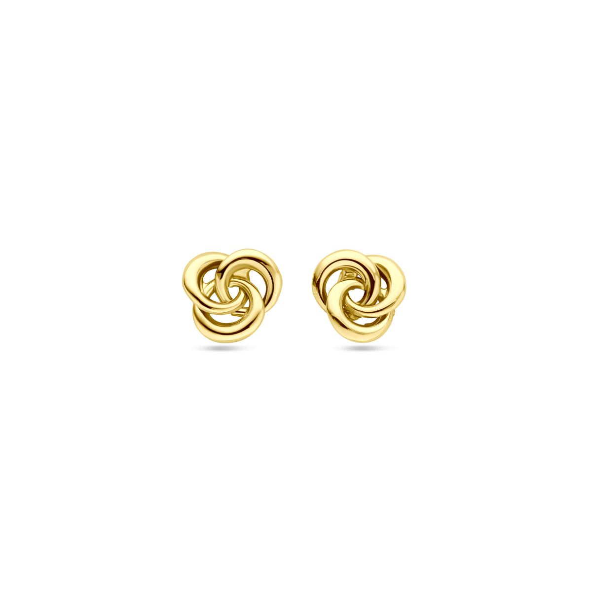 14k Geelgouden oorknoppen met een afmeting van 7x7.5mm.