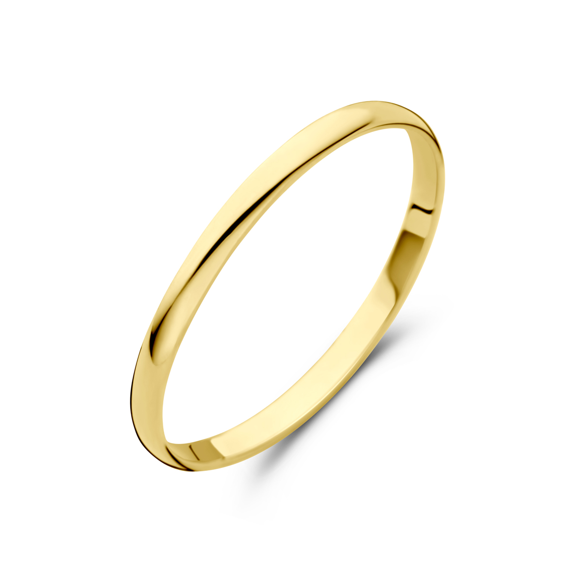 14k Geelgouden ring met een breedte van 1.5mm.