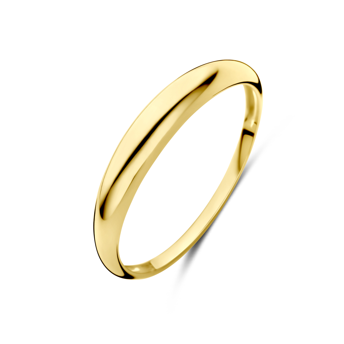14k Geelgouden ring met een breedte van 3.5mm.