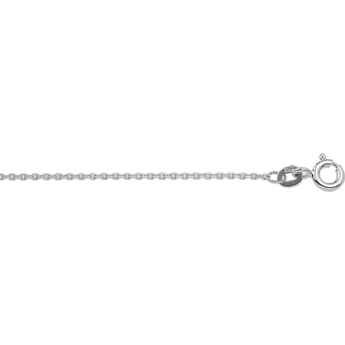 Witgouden ankerschakel collier met een lengte van 45 cm