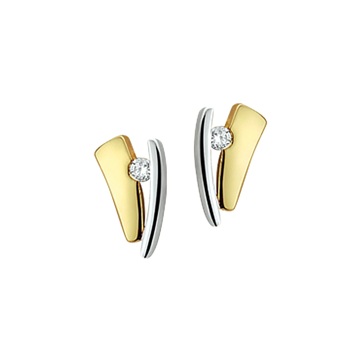 Gouden oorknoppen met zirkonia