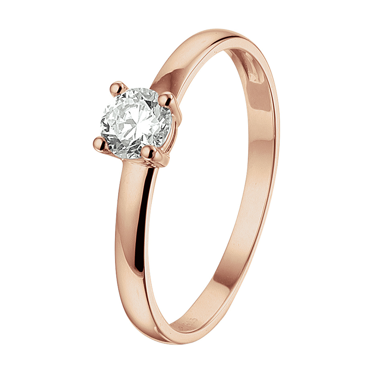 Stijlvolle rosegouden ring met een schitterende zirkonia. Tip: Combineer deze ring met bijpassende sieraden uit onze collectie of vanuit je eigen stash en creeer zo elke keer weer een nieuwe look.