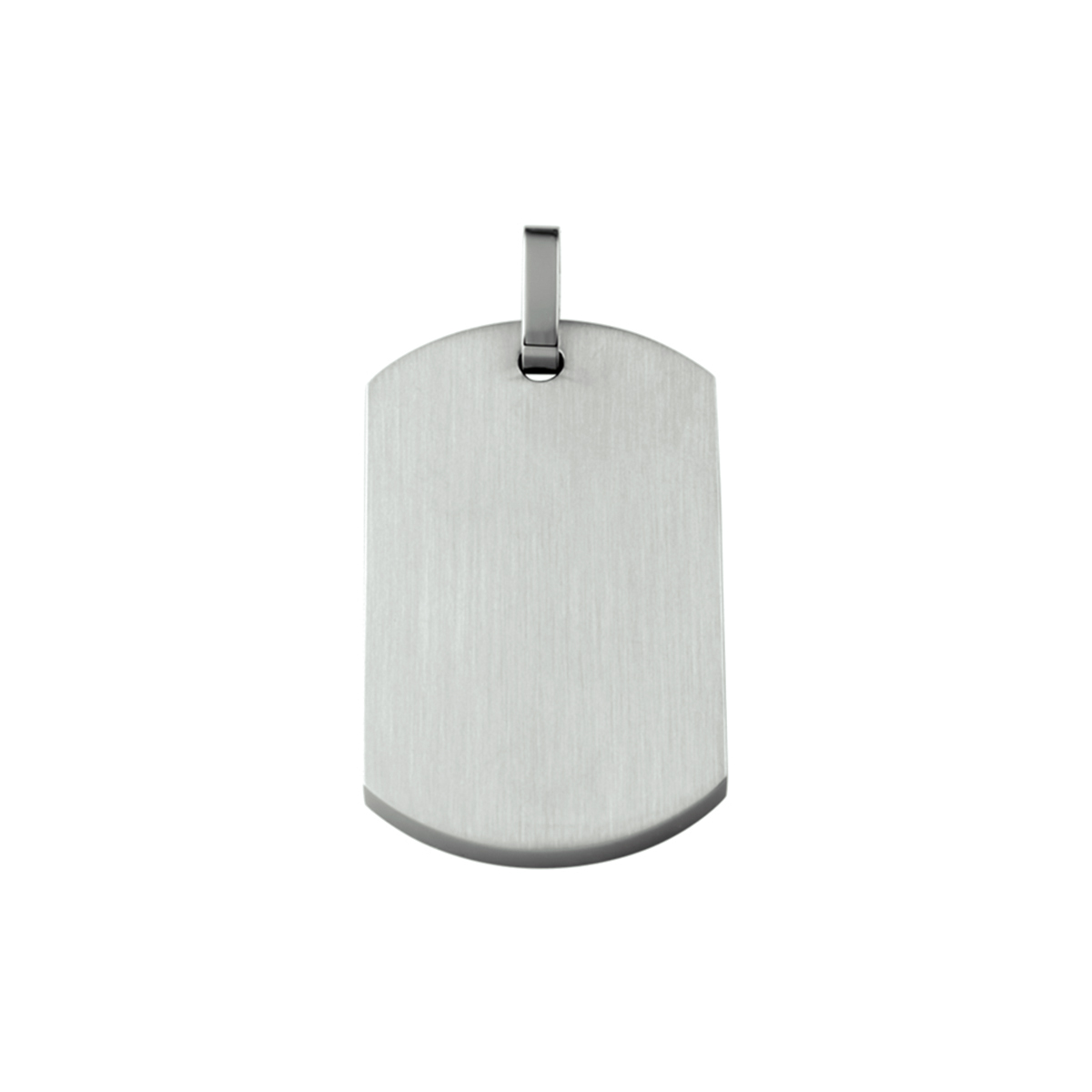 Stalen graveerhanger met een poli/matte afwerking. De dikte van de plaat is 3mm.