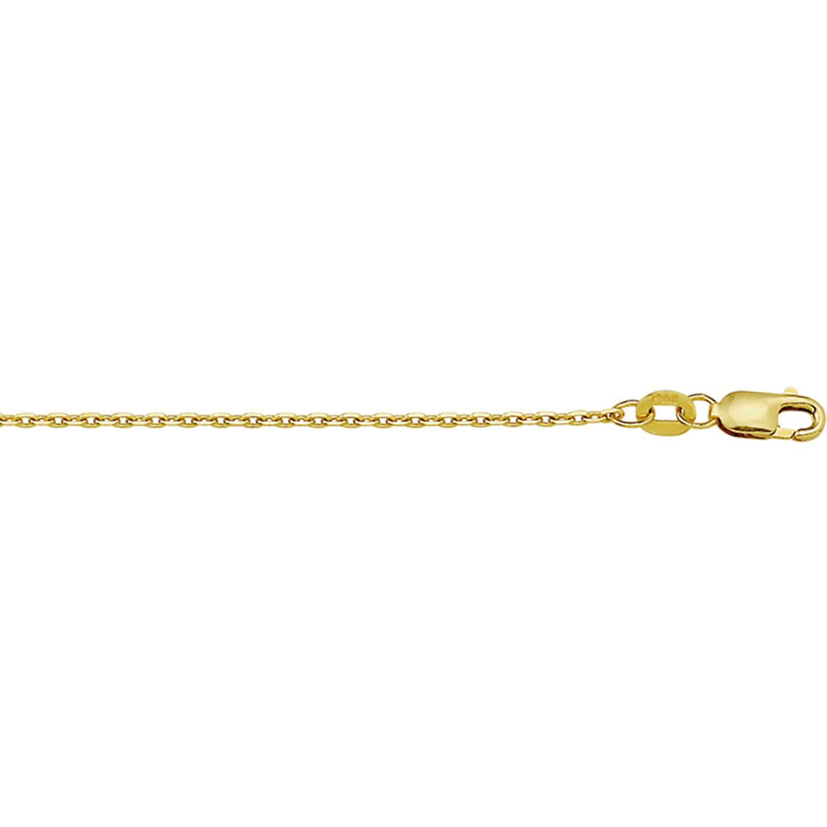 9K collier met anker schakel. De schakelbreedte is 1.3mm.