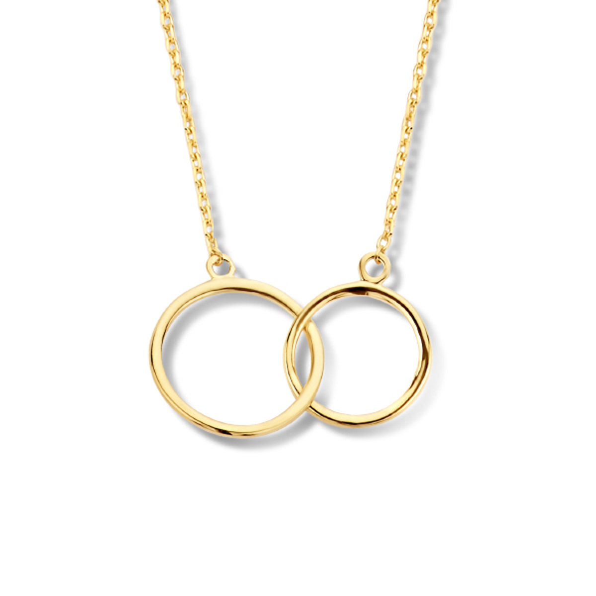 9k Geel kleurig collier met draaglengtes van 40 - 42 - 44 cm.
