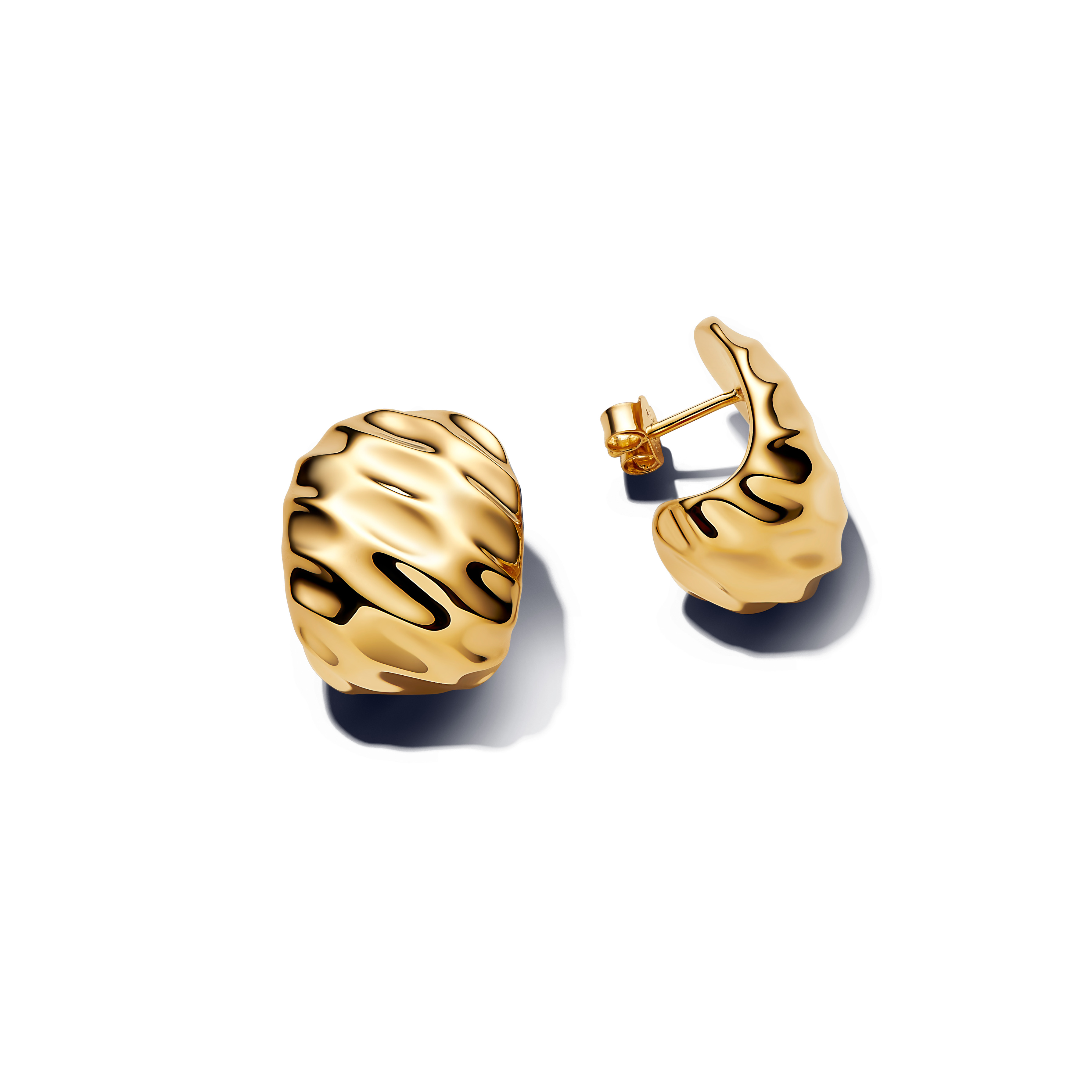 Pandora - Shine vergulde oorknoppen, Rippled - 263879C00