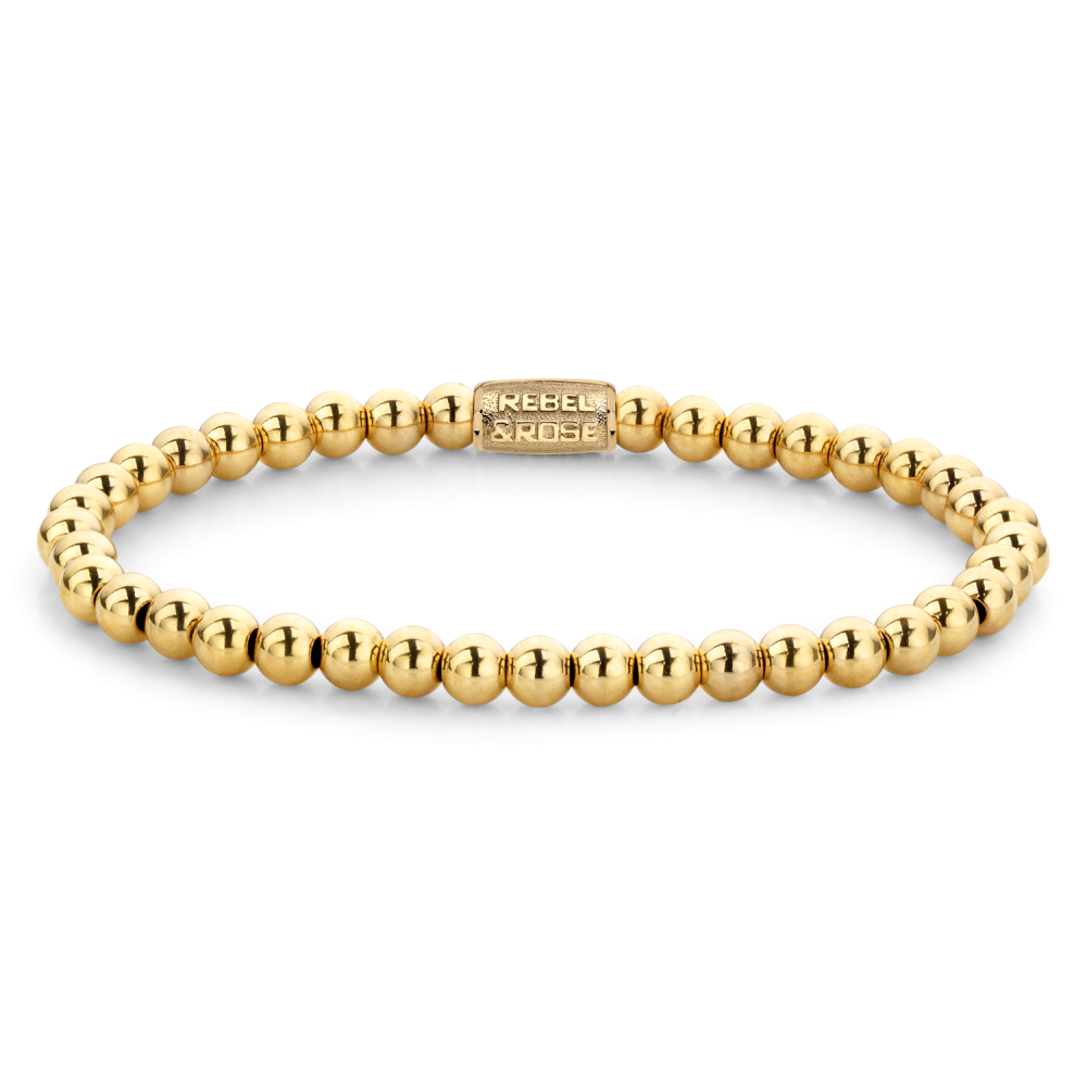 Deze armband is van het merk Rebel & Rose. Het is een damessieraad. De armband is goud van kleur.