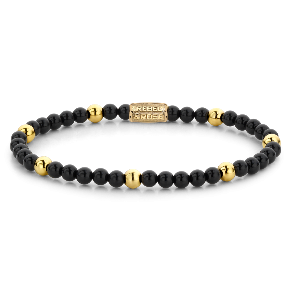 Deze armband is van het merk Rebel & Rose. Het is een damessieraad. De armband is zwart van kleur.