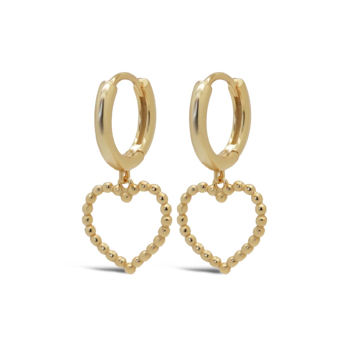 Karma Hinged Hoops Symbols MILLY Open Heart Goldplated