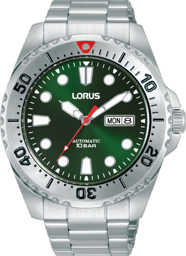 Dit is een herenhorloge van het merk Lorus. Het is een analoog horloge gemaakt van staal. De diameter van de kast is 44 mm en de kast is 13 mm dik.
De verdere specificaties van het horloge zijn als volgt:
Kastvorm: rond
Kastkleur: zilverkleurig
Kastmateriaal: staal
Bandbreedte: 22 mm
Bandlengte: 264 mm
Sluiting: vouwsluiting met drukker
Wijzerplaatkleur: groen
Glassoort: hardlex mineraal glas
Waterdichtheid: 10 ATM
Techniek: quartz