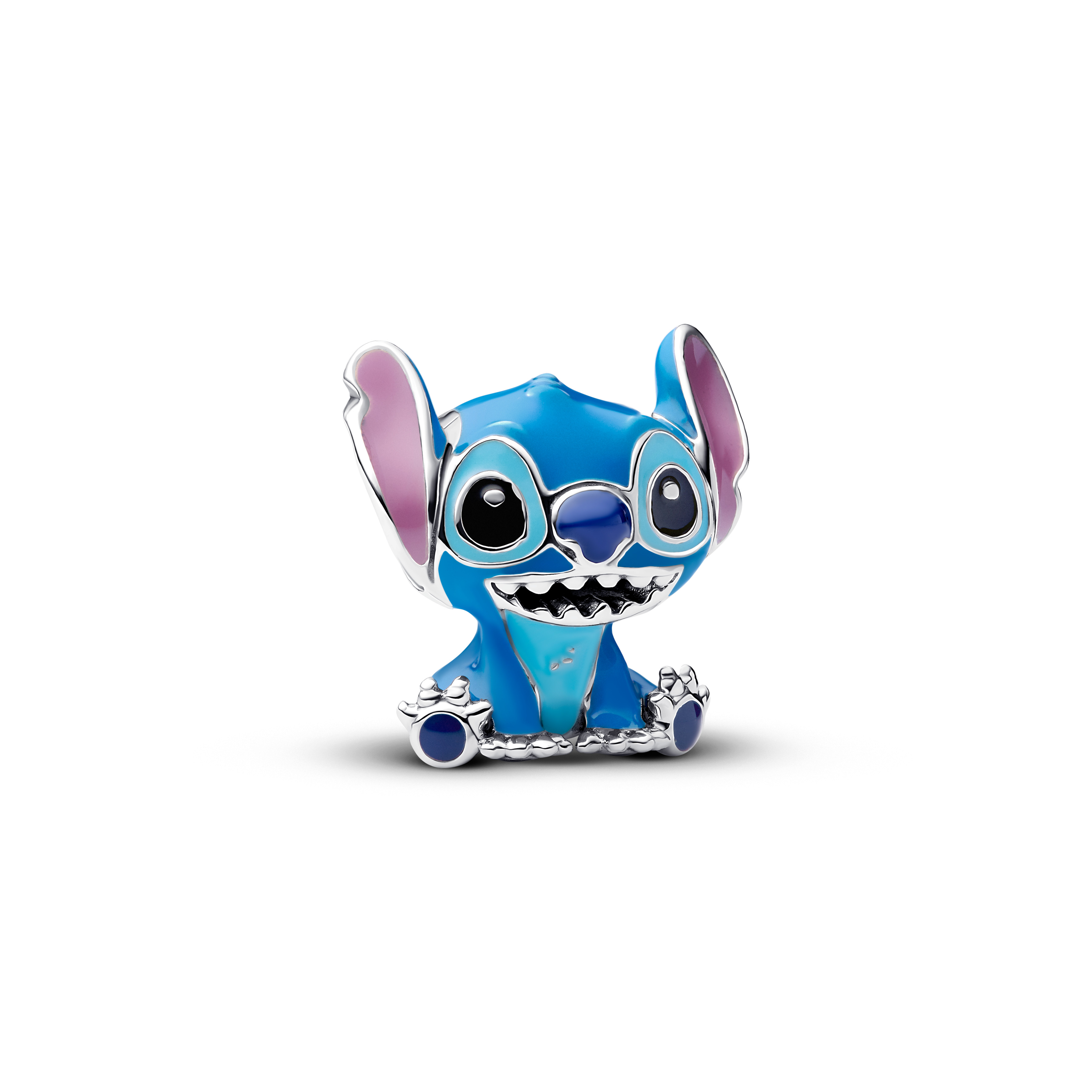Pandora - Zilveren Disney Bedel, Stitch met blauw en zwart emaille, Lilo & Stitch - 793815C01