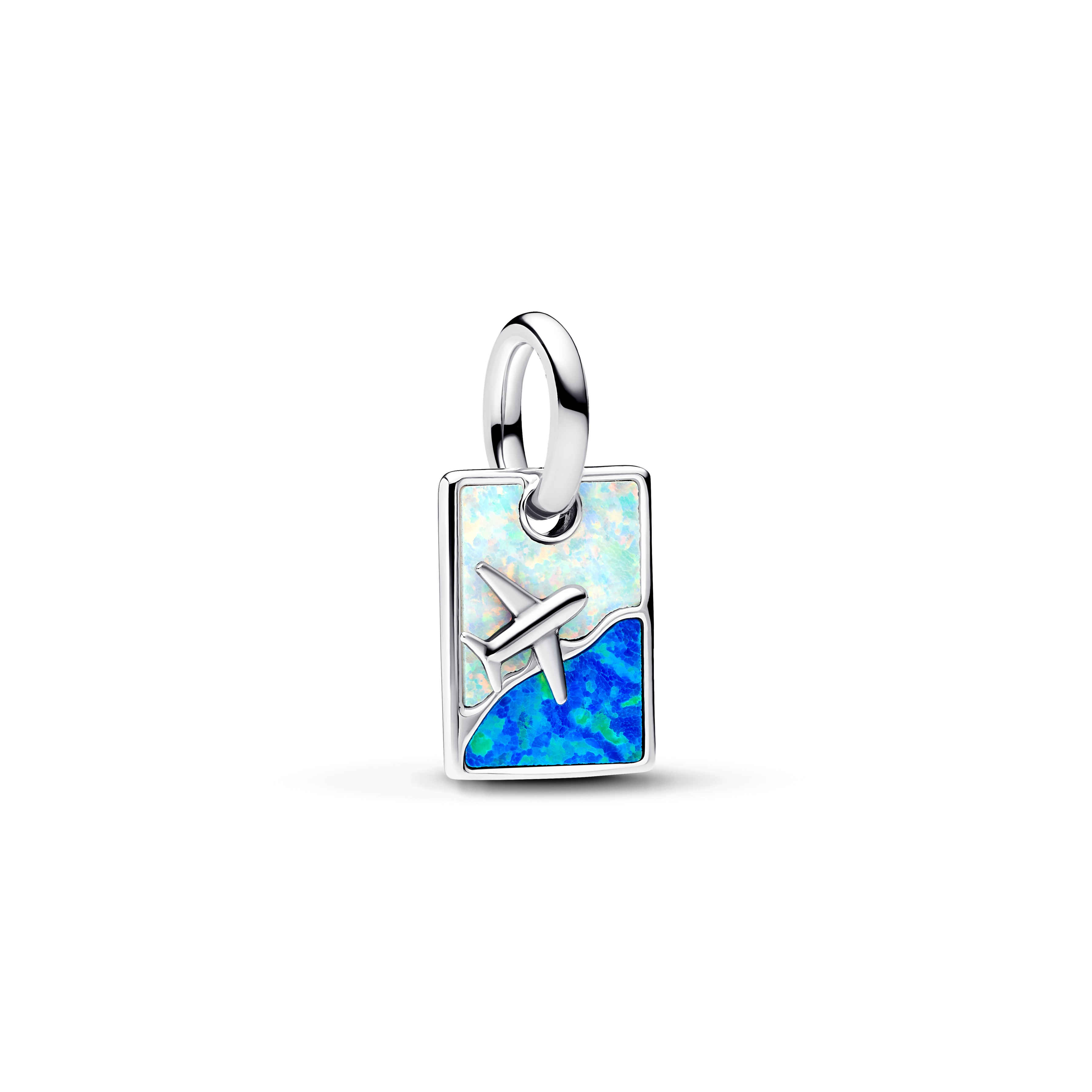 Pandora - Zilveren bedel Travel met wit en blauwe lab-created Opal - 793913C01