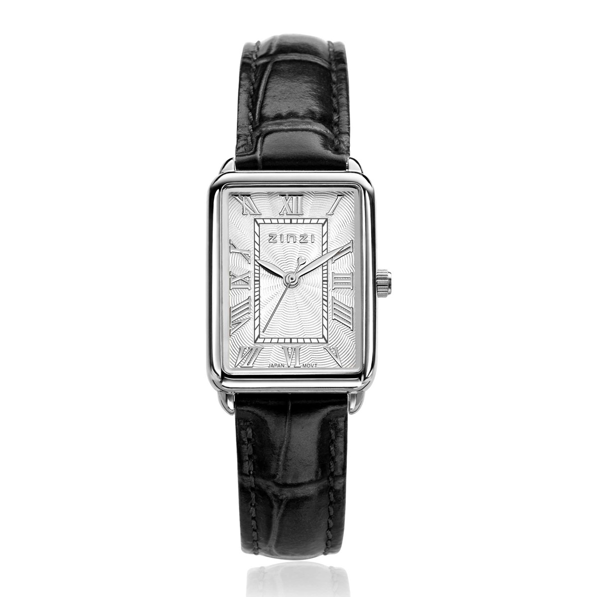 zinzi horloge met zwarte leren band